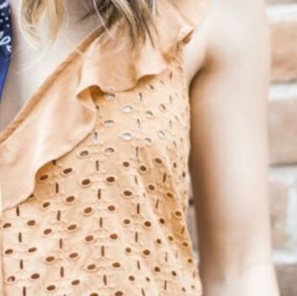 Free people eyelet ruffle tank top - Picture 2 of 8